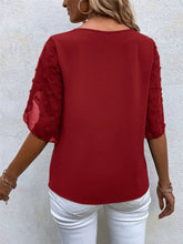 Load image into Gallery viewer, Swiss Dot Round Neck Half Sleeve Blouse
