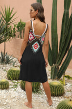 Load image into Gallery viewer, Geometric V-Neck Spaghetti Strap Cover Up Dress
