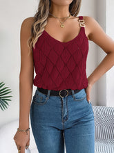 Load image into Gallery viewer, Openwork Scoop Neck Knit Vest
