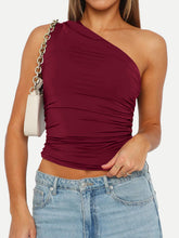 Load image into Gallery viewer, Ruched One Shoulder Tank
