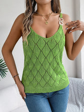 Load image into Gallery viewer, Openwork Scoop Neck Knit Vest
