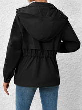 Load image into Gallery viewer, Drawstring Zip Up Hooded Jacket
