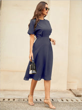 Load image into Gallery viewer, Round Neck Short Sleeve Midi Dress
