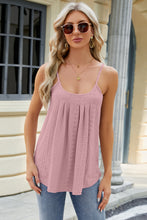 Load image into Gallery viewer, Eyelet Scoop Neck Ruched Cami
