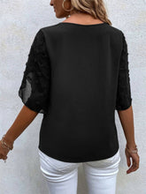 Load image into Gallery viewer, Swiss Dot Round Neck Half Sleeve Blouse
