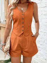 Load image into Gallery viewer, Scoop Neck Sleeveless Top and Shorts Set
