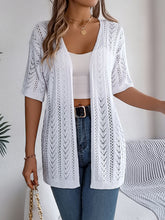 Load image into Gallery viewer, Openwork Open Front Half Sleeve Cardigan
