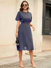 Load image into Gallery viewer, Round Neck Short Sleeve Midi Dress
