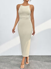 Load image into Gallery viewer, Round Neck Wrap Midi Cami Dress
