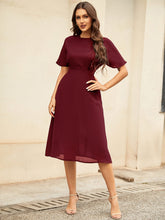 Load image into Gallery viewer, Round Neck Short Sleeve Midi Dress
