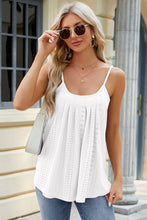 Load image into Gallery viewer, Eyelet Scoop Neck Ruched Cami
