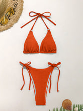 Load image into Gallery viewer, Textured Halter Neck Two-Piece Bikini Set
